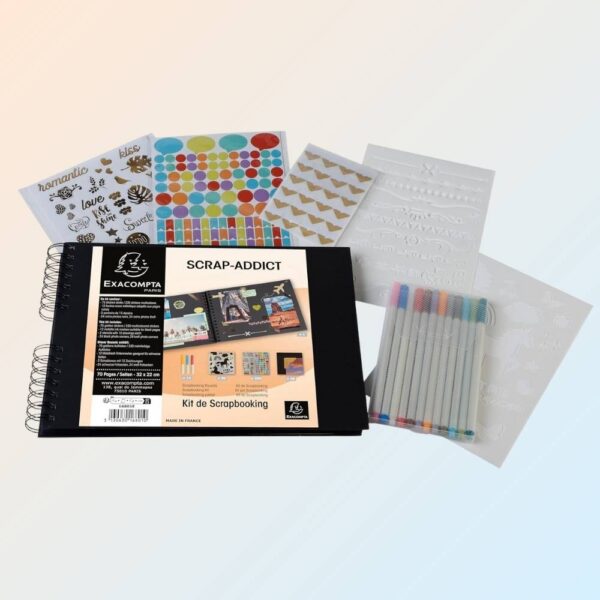 Avis Ikibook – Album photos spiralé scrapbooking noir Exacompta, base solide et personnalisable pour souvenirs créatifs