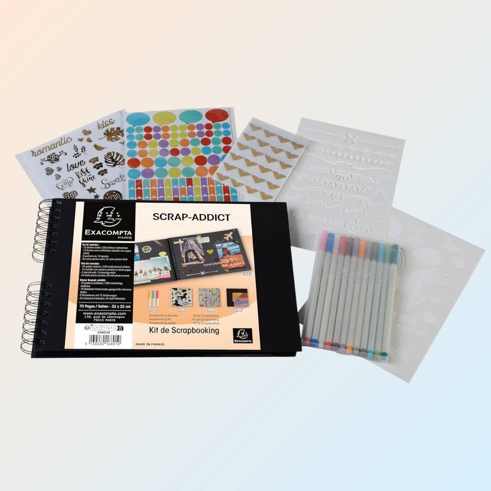 Avis Ikibook – Album photos spiralé scrapbooking noir Exacompta, base solide et personnalisable pour souvenirs créatifs