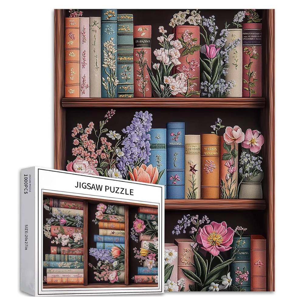 Avis Ikibook – Puzzle Bibliothèque brodée 1000 pièces, activité créative et relaxante pour passionnés de lecture