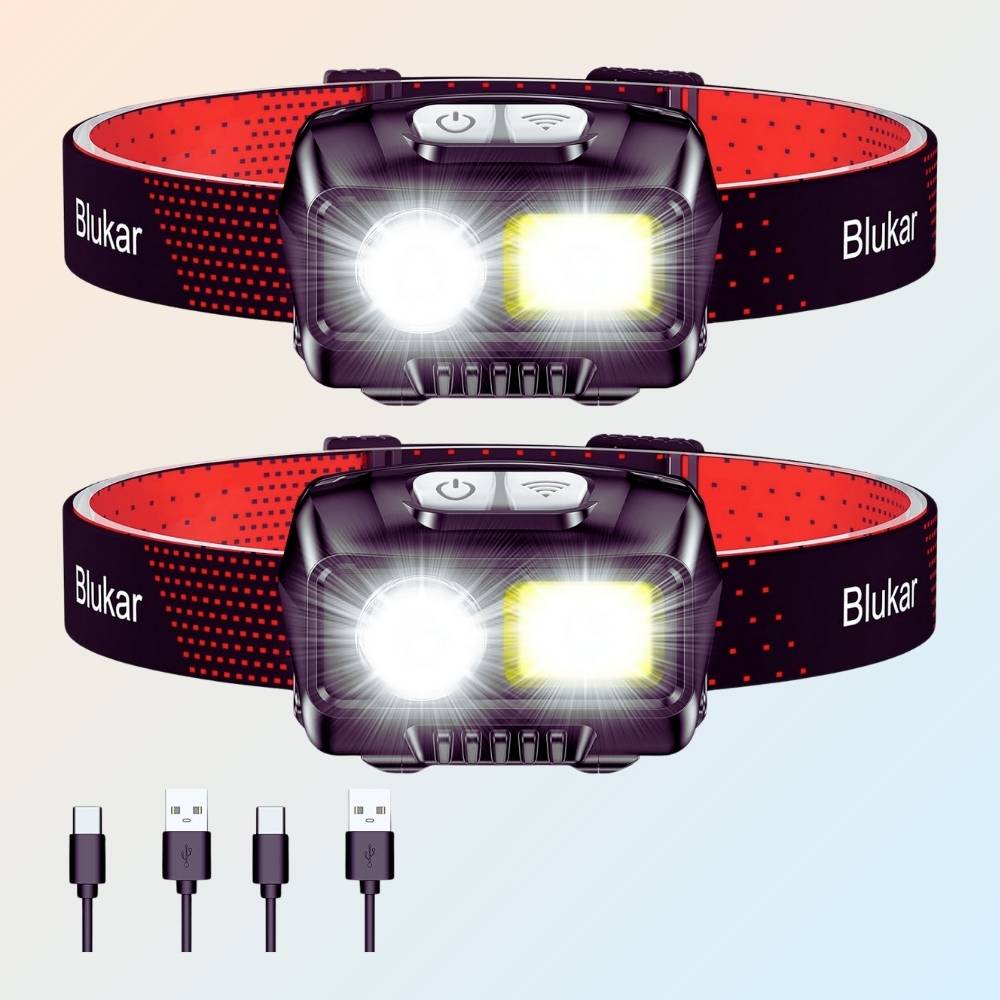 Avis Ikibook – Lampe frontale rechargeable Blukar, compacte et légère, idéale pour lecture nocturne ou activités mains libres