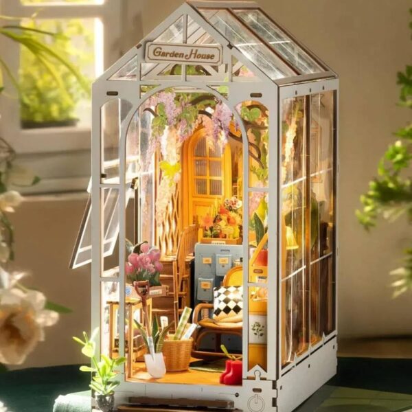 Avis Ikibook – Maquette serre-livre Rolife Garden House en bois, décoration DIY raffinée pour bibliothèque et lecteurs créatifs