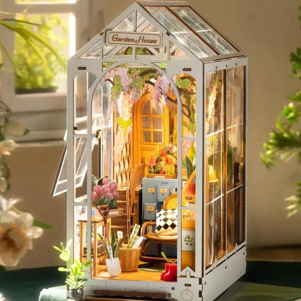 Avis Ikibook – Maquette serre-livre Rolife Garden House en bois, décoration DIY raffinée pour bibliothèque et lecteurs créatifs