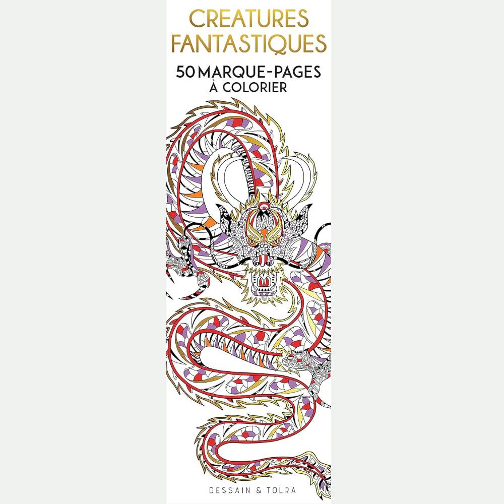 Avis Ikibook – Marque-pages Créatures fantastiques à colorier Dessain & Tolra, motifs fantasy créatifs, papier cartonné solide