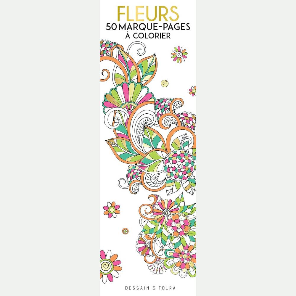 Avis Ikibook – Marque-pages Fleurs à colorier Dessain & Tolra, papier cartonné solide, motifs floraux créatifs pour lecteurs
