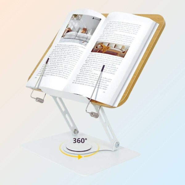 Avis Ikibook – Pupitre de lecture rotatif Silvotek en bois et aluminium, élégant et ergonomique pour lecture et étude prolongées