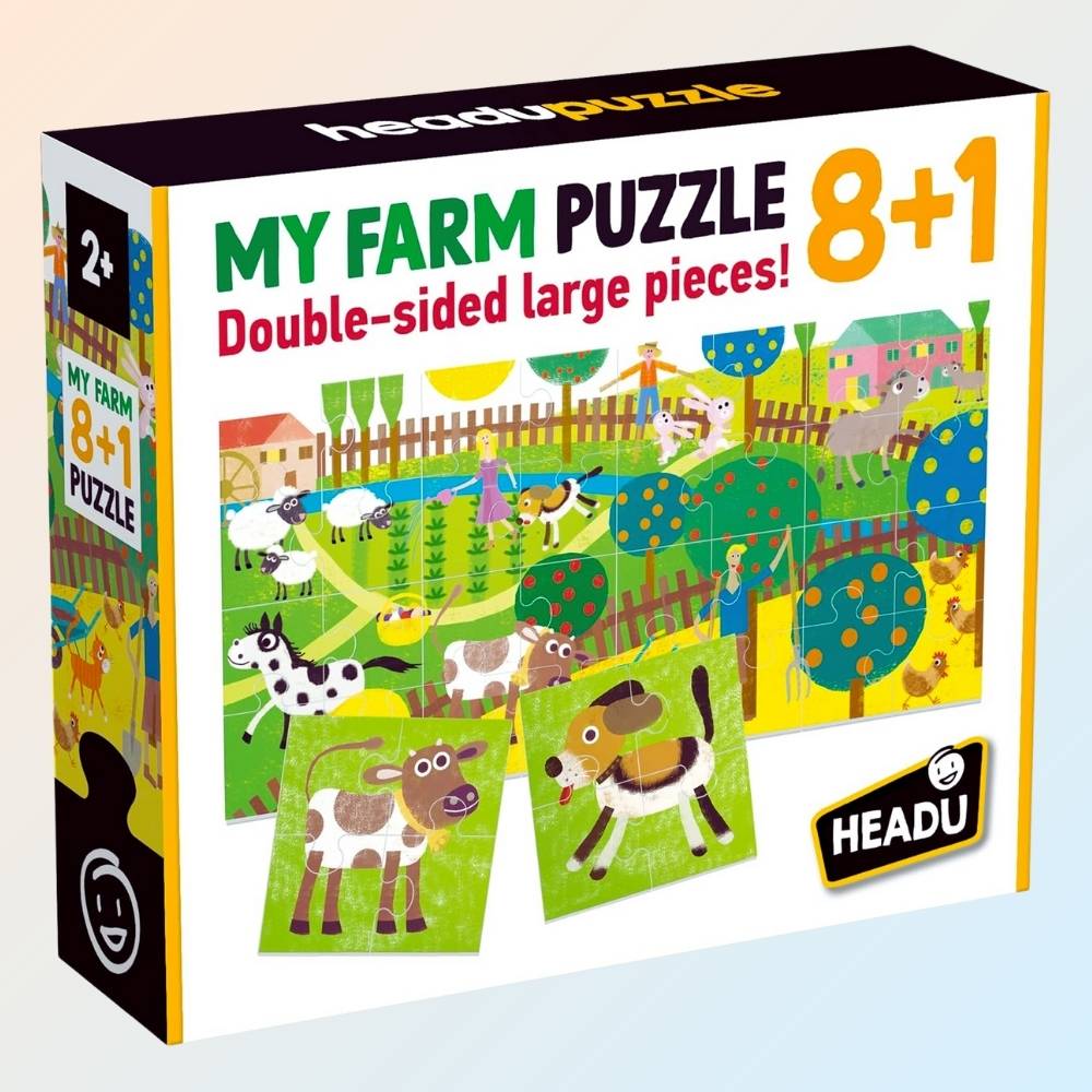 Avis Ikibook – Puzzle 8+1 La ferme Headu, puzzle éducatif en carton pour initier les jeunes enfants à la vie agricole et aux animaux